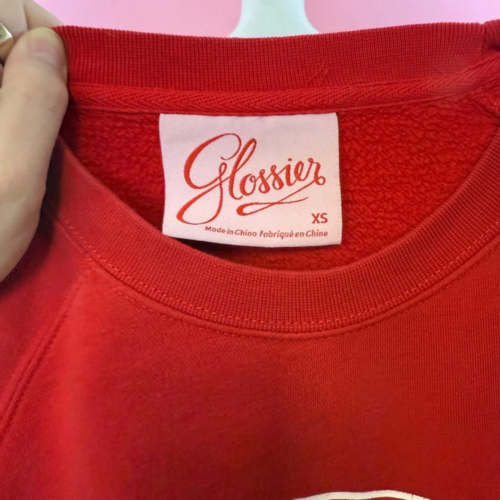 Glossier Graphic Red Crewneck Sweater - Picture 4 of 4